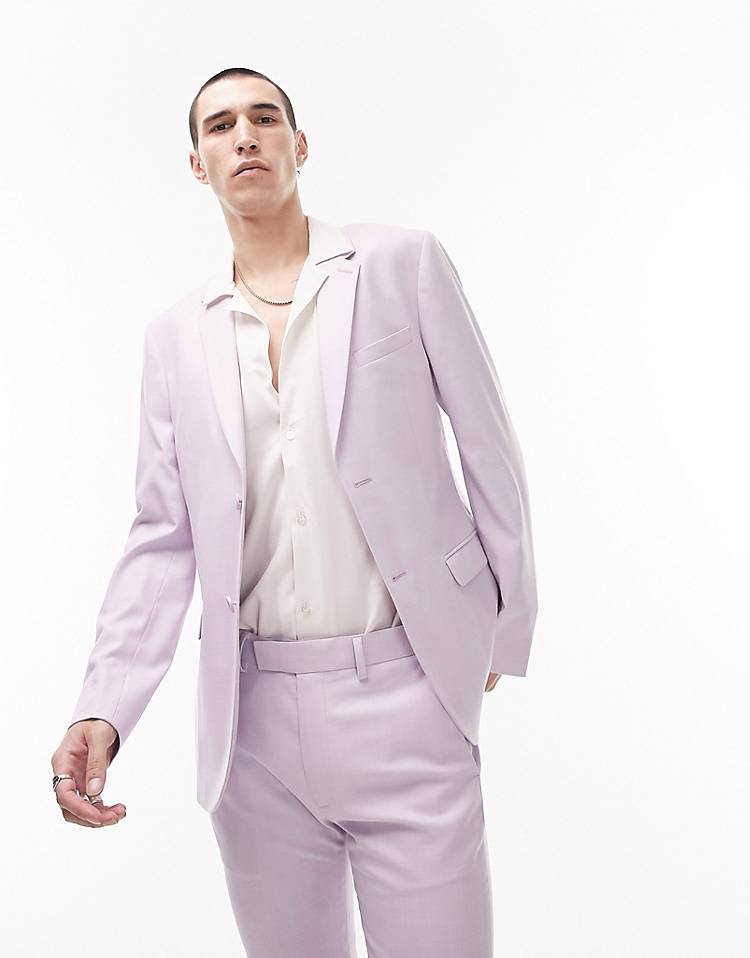 Topman super skinny suit in lilac